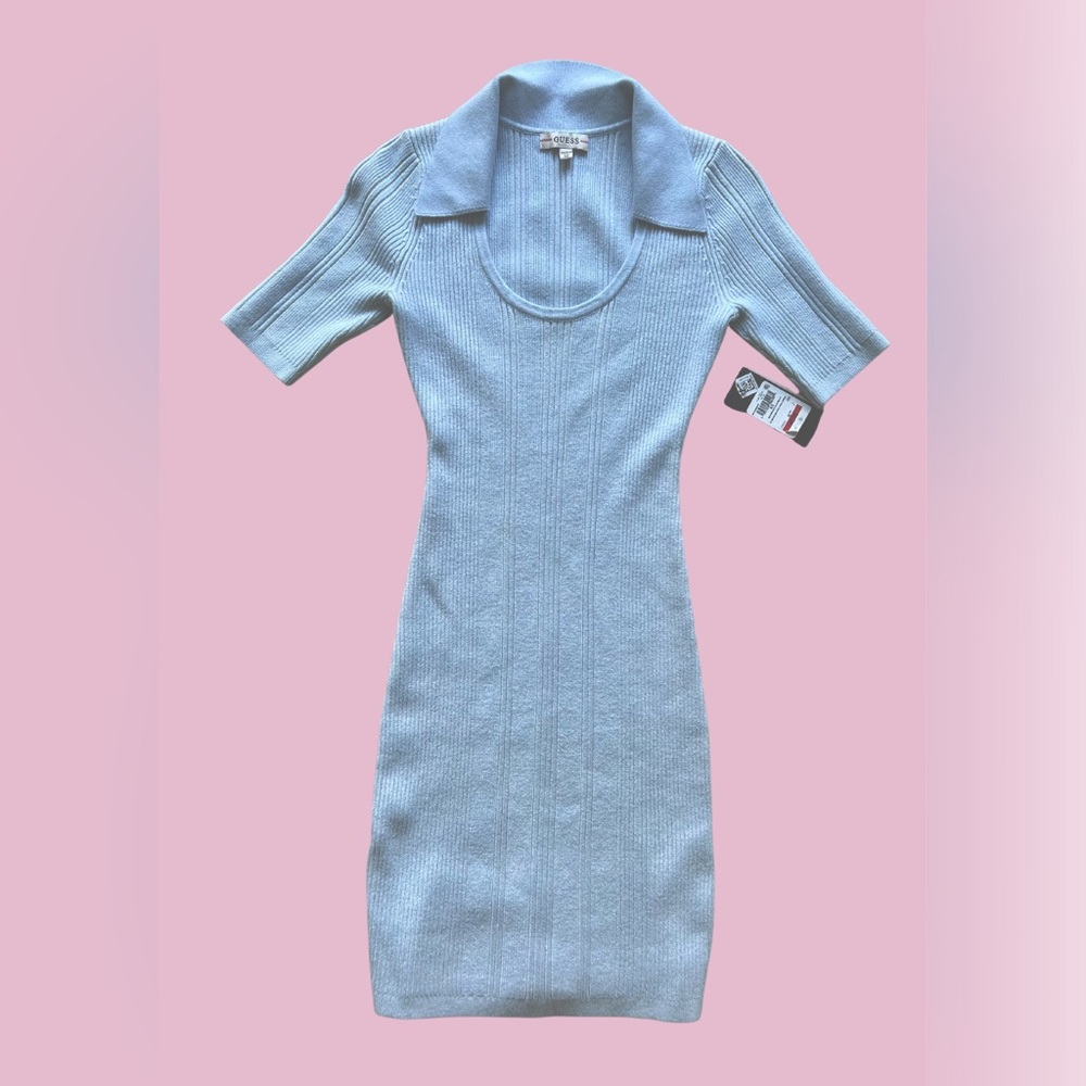 GUESS Women's Shay Ribbed Polo Dress sz XS